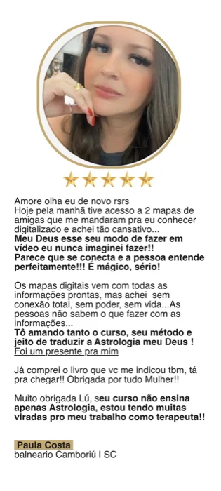 Conversa WhatsApp — resultado aluna Viver de Mapa Astral
